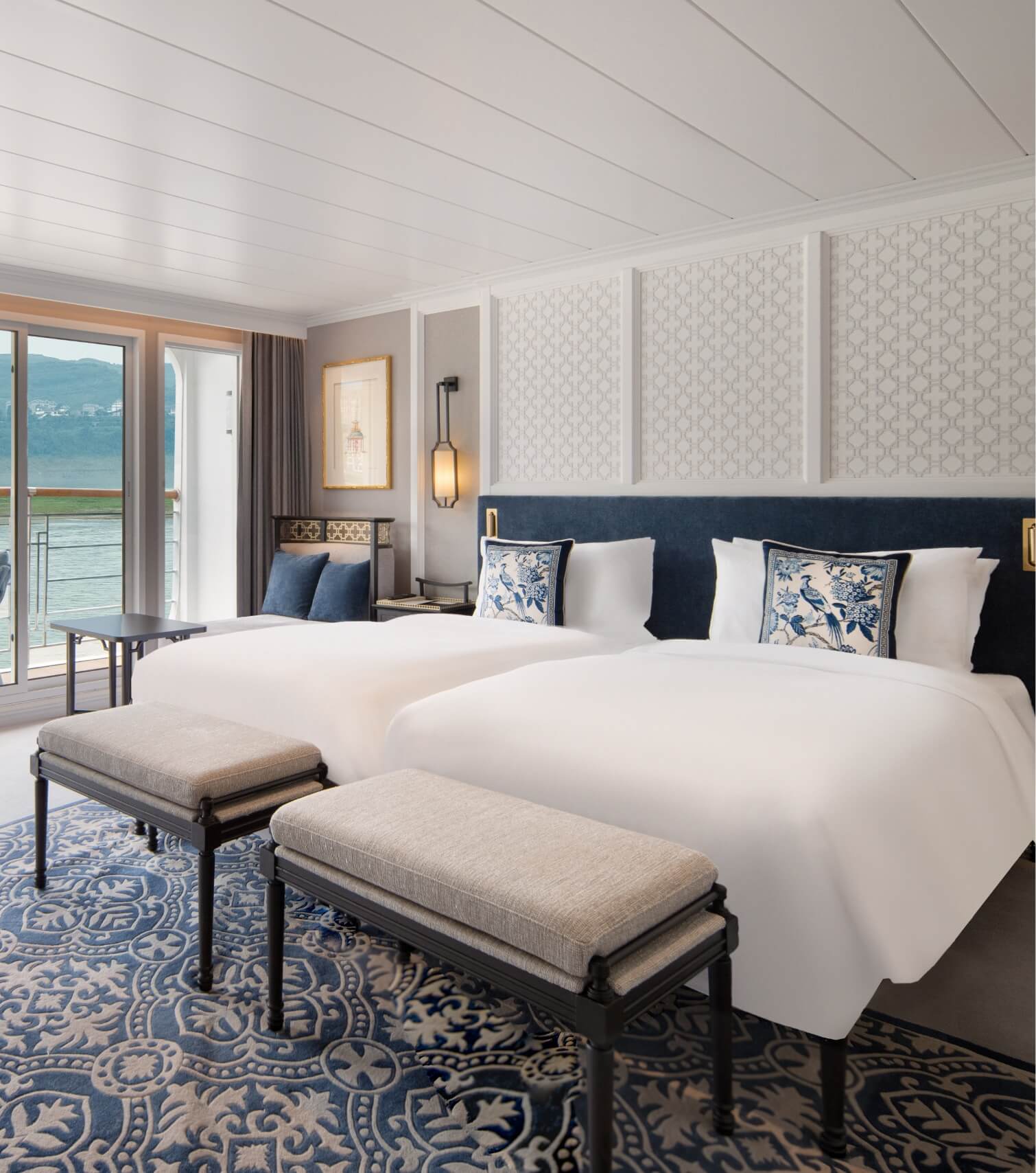 Ambassador Suite on Qutang Deck with large balcony overlooking the Yangtze Riverr (2-m)