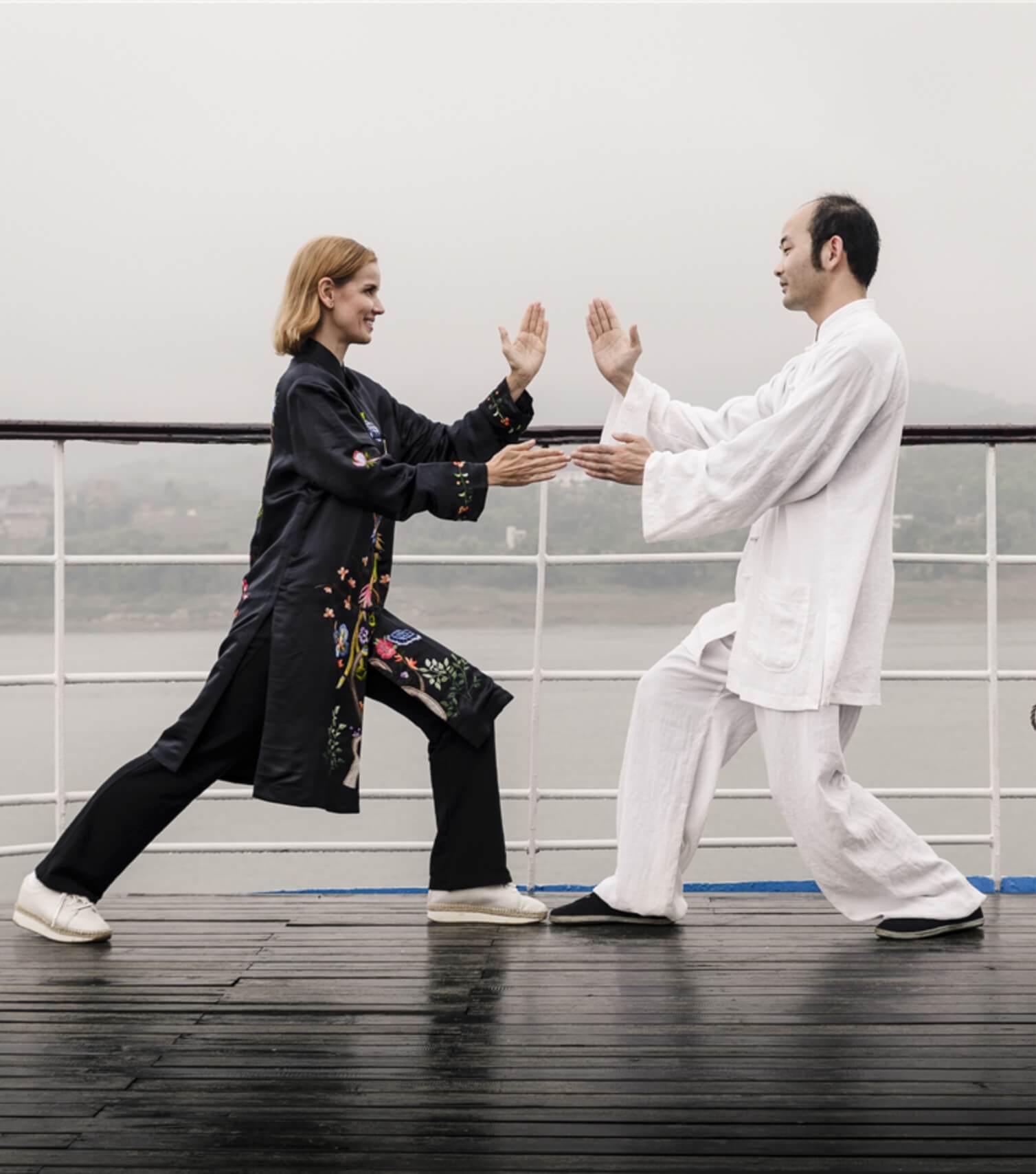 Taiji morning excercise with master on Explorer Deck - Experience unparalleled luxury on the Yangtze River aboard the Yangzi Explorer (m)
