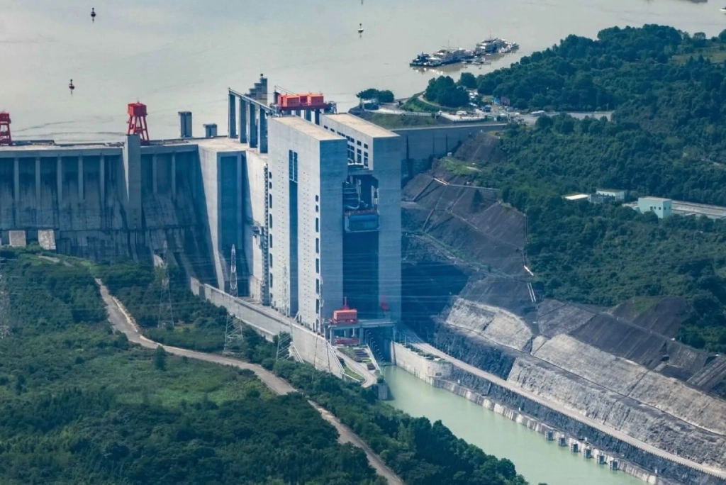 Three Gorges Dam ship lift area on the Yangtze River cruise journey